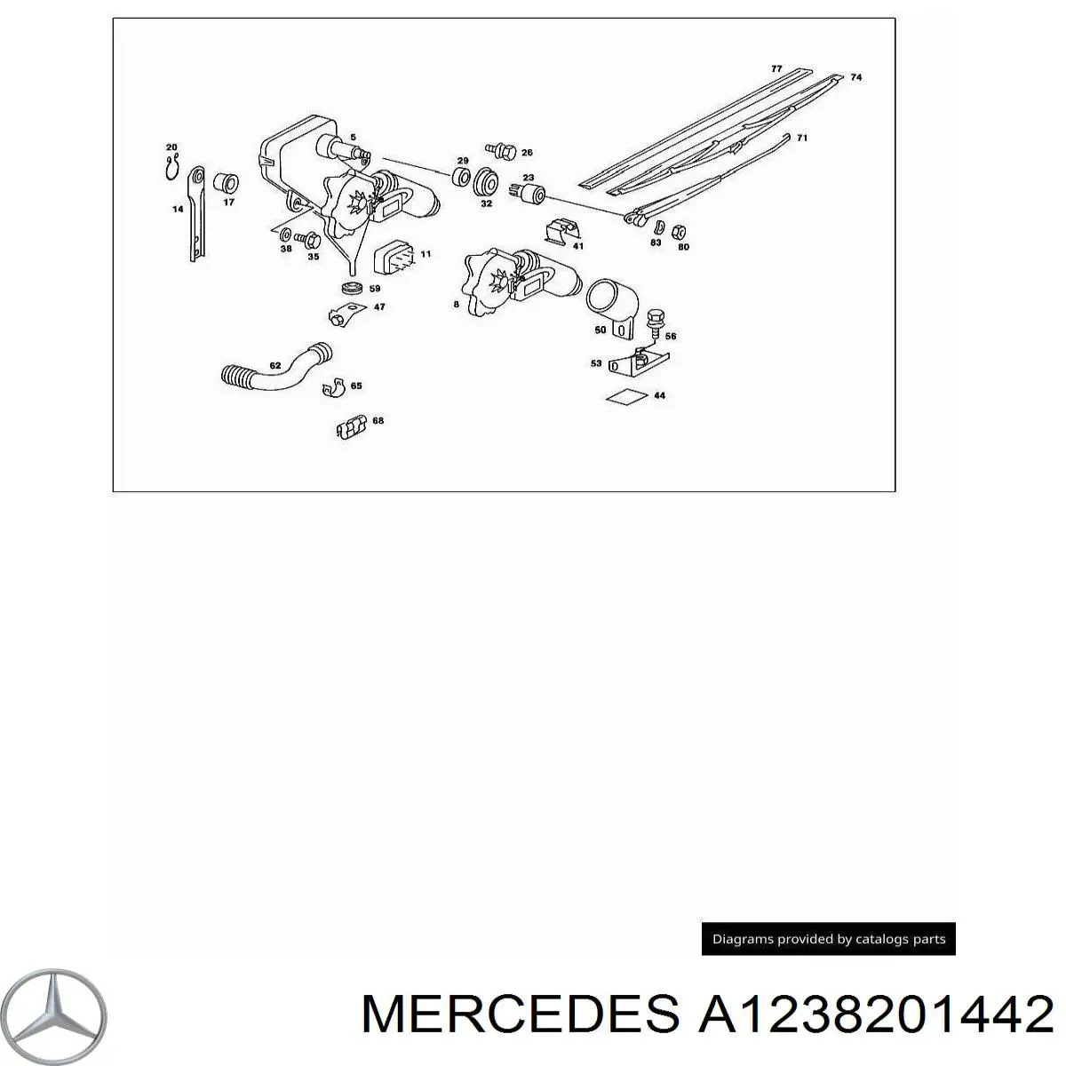 A1238201442 Mercedes Мотор заднего стеклоочистителя