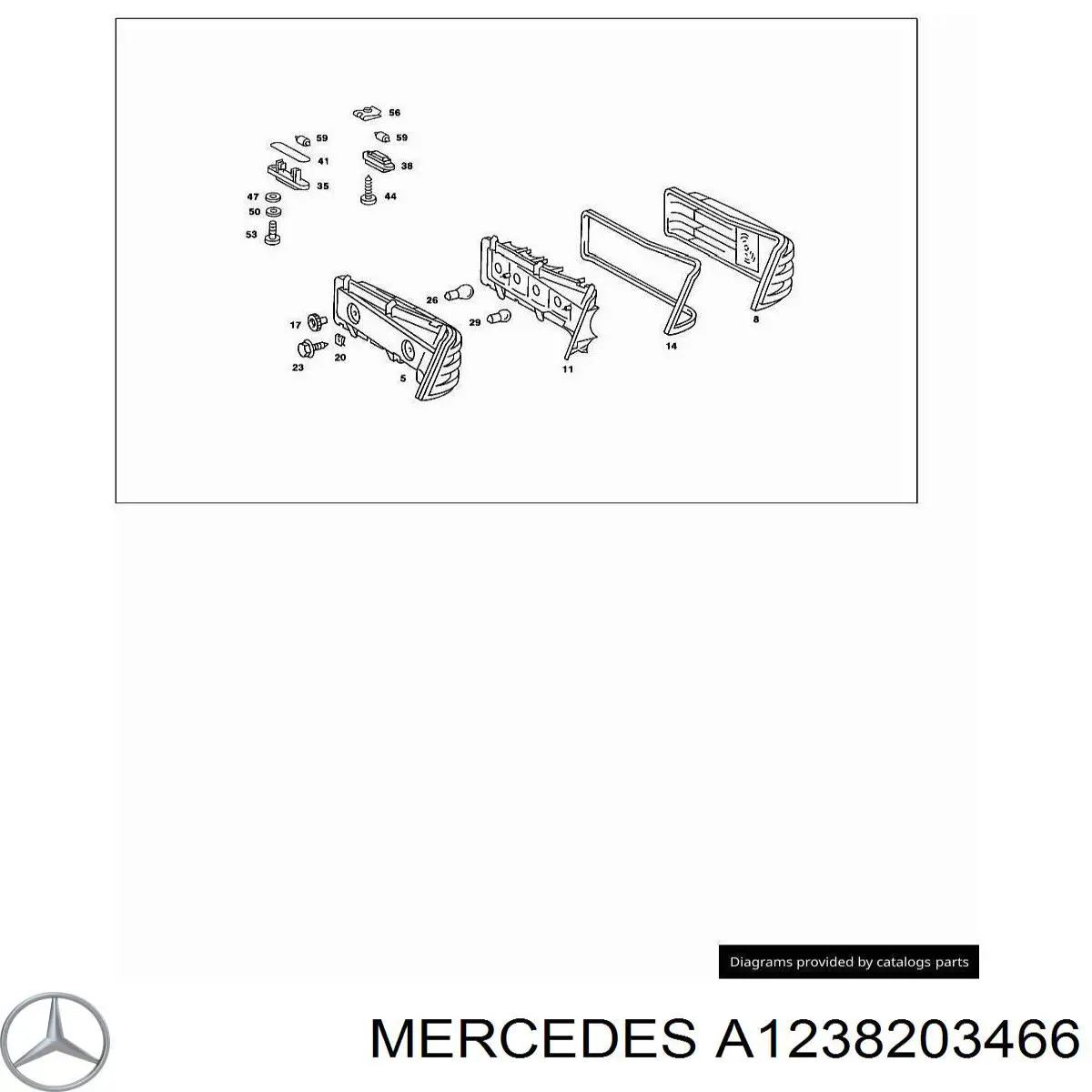 Стекло фонаря заднего правого на Mercedes E (C123)