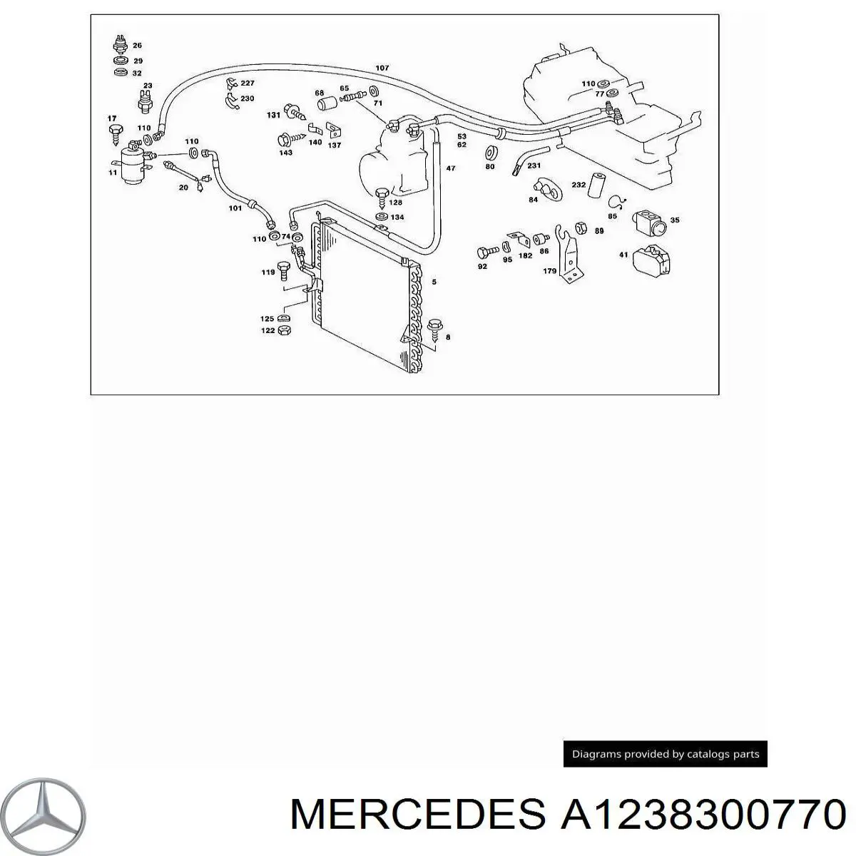 Радиатор кондиционера A1238300970 Mercedes