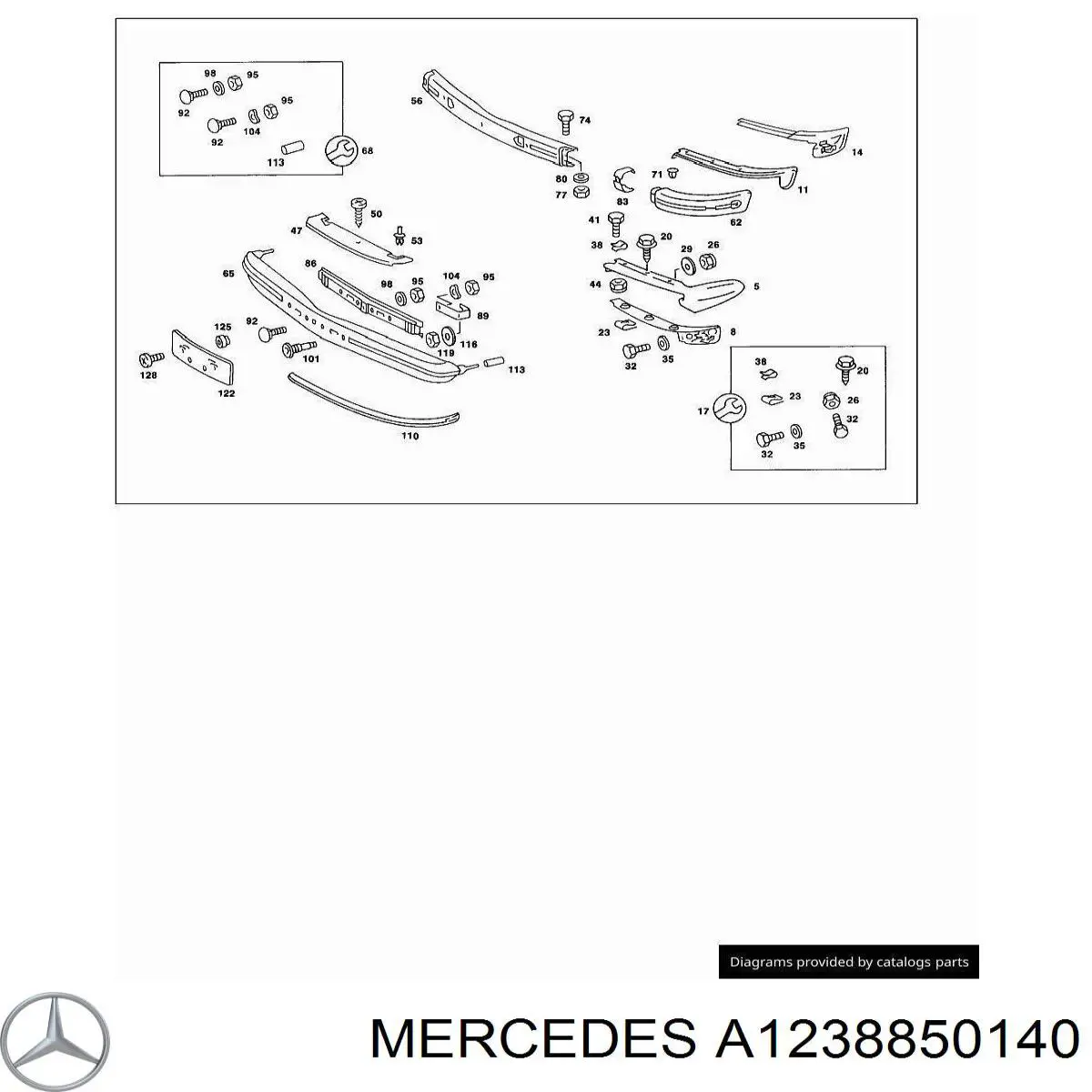 Крепление бампера на Mercedes E (W123)