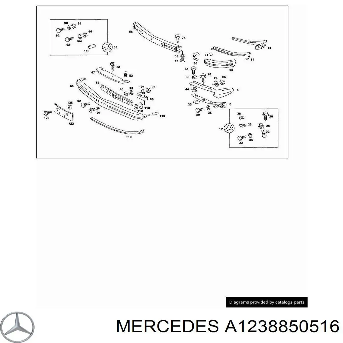 Шина бампера переднего Mercedes E седан (W123) (1976 - 1985) цена, от 274.05 USD