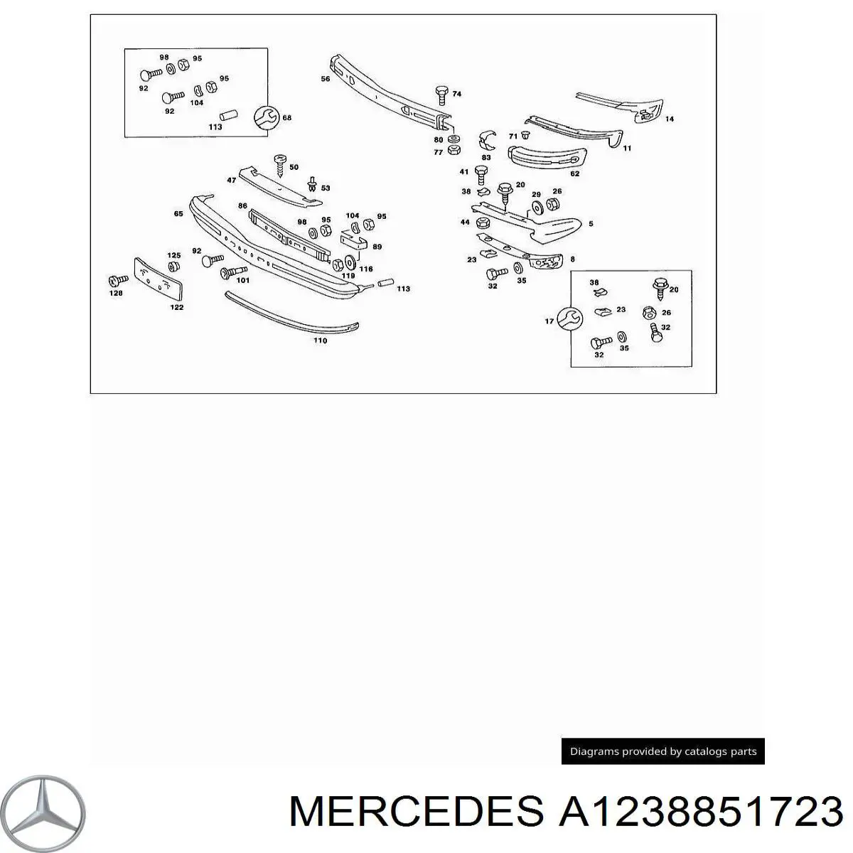 1238851723 Mercedes бампер передний, левая часть