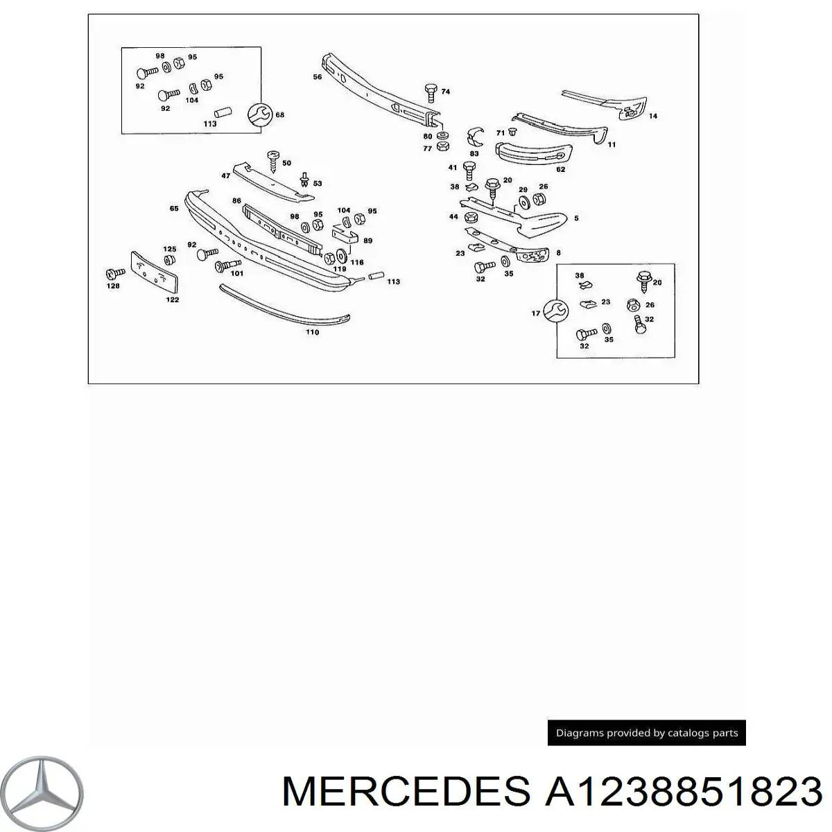 A1238851823 Mercedes бампер передний, правая часть