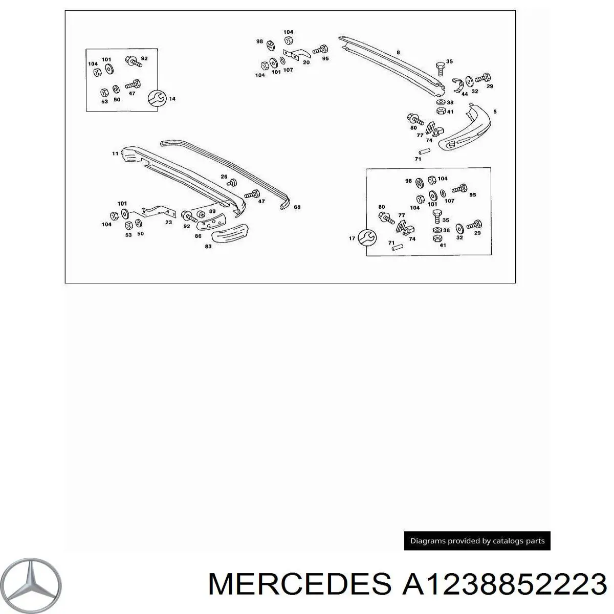 Бампер задний, правая часть на Mercedes E (W123)