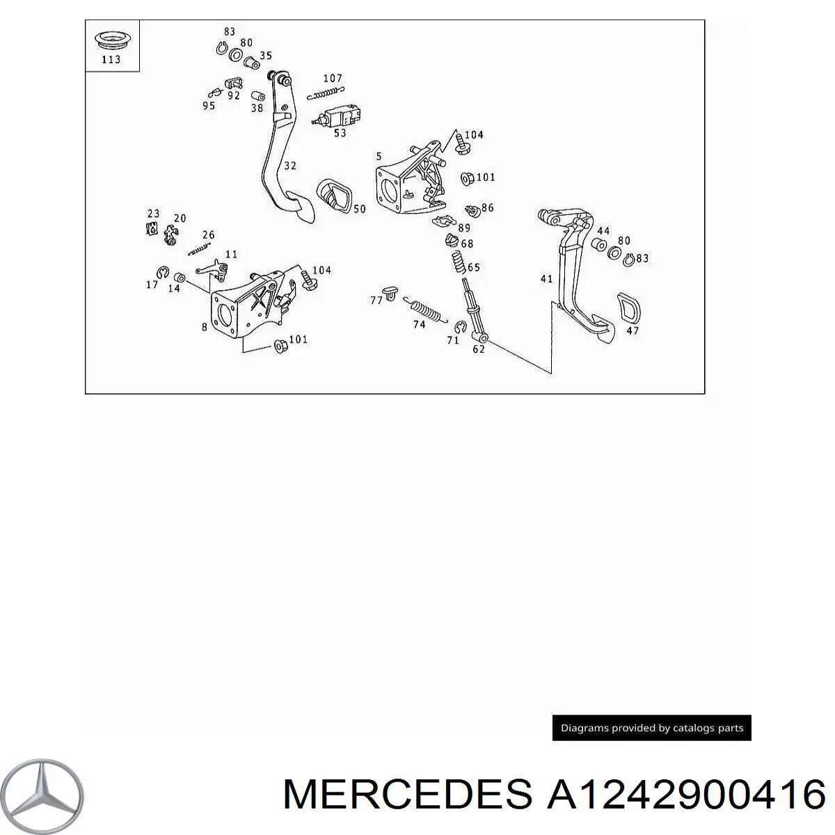 Pedal de embraiagem para Mercedes C 190 W201
