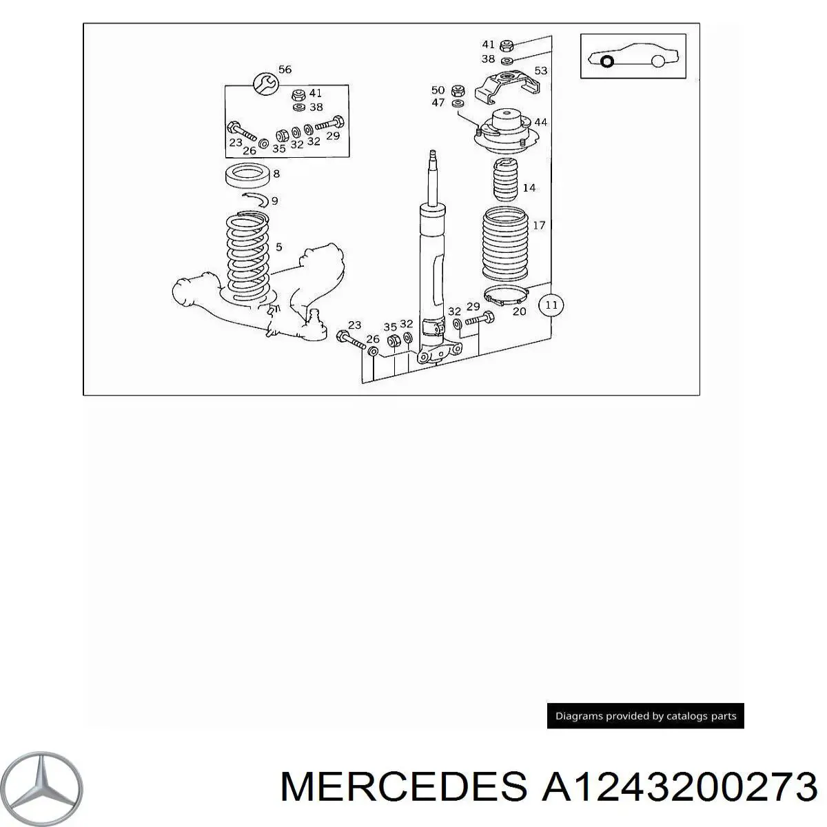Опора переднего амортизатора A1243200273 Mercedes