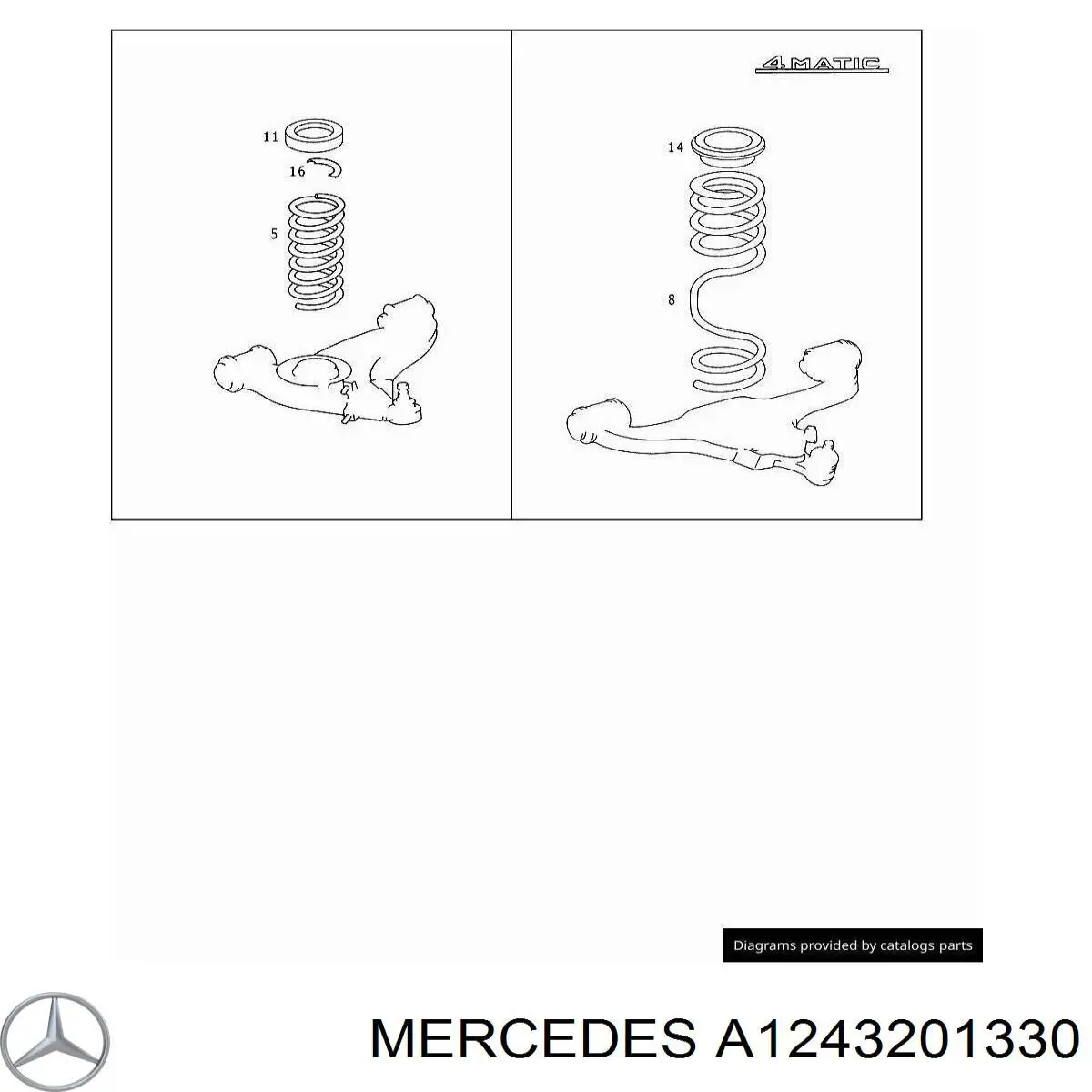 Стойка амортизатора передняя Mercedes A1243201330 цена, от 248.30 USD