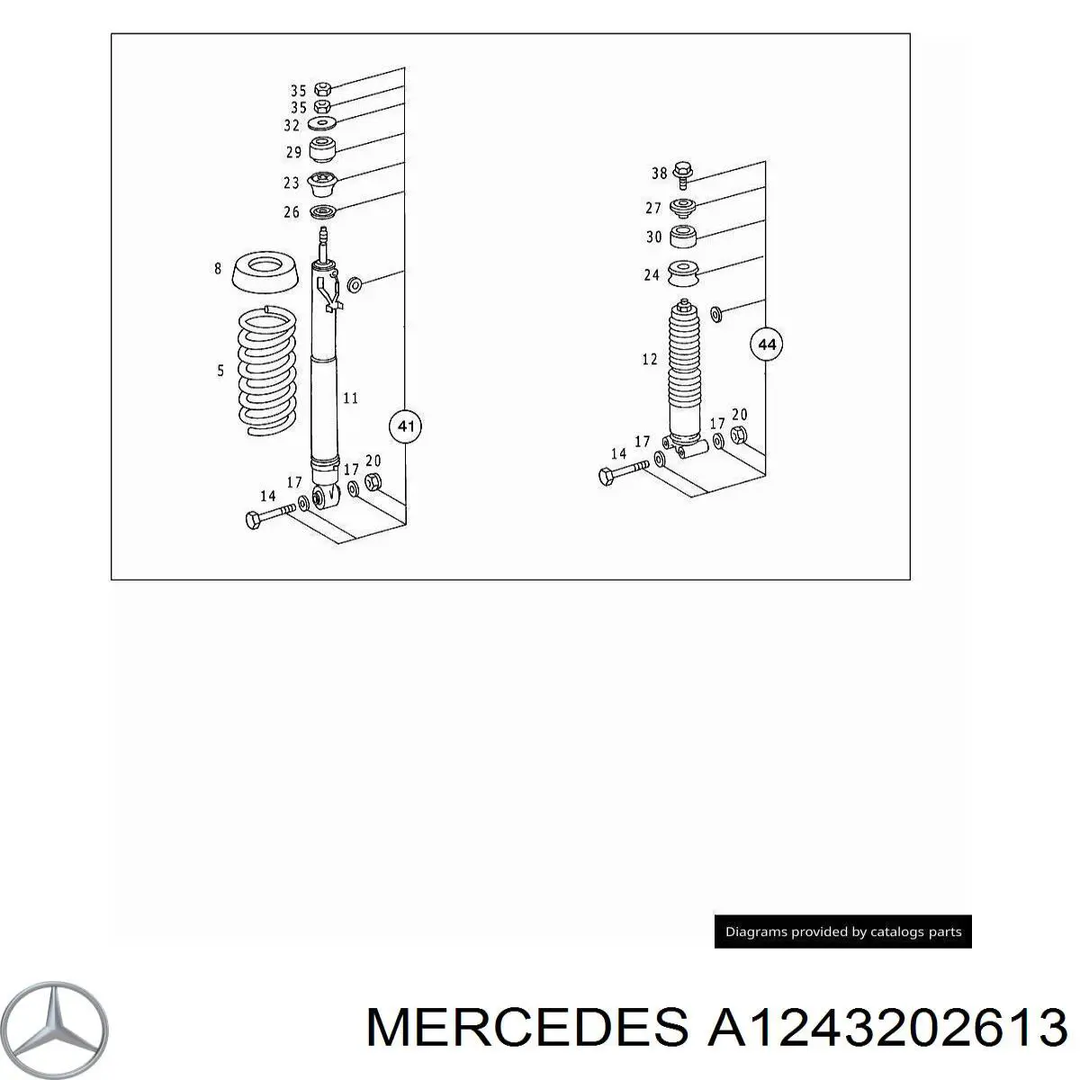 A1243202613 Mercedes amortecedor traseiro
