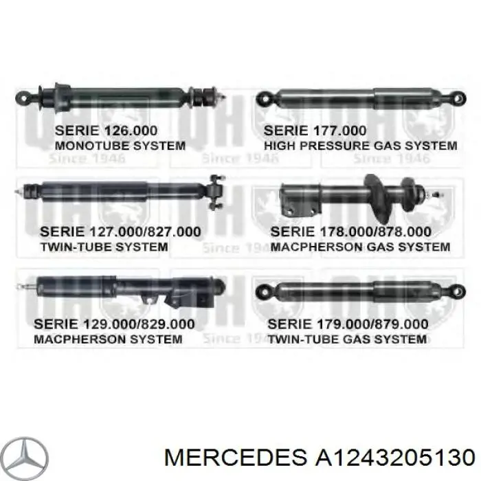 Амортизаторы передние Mercedes A1243205130
