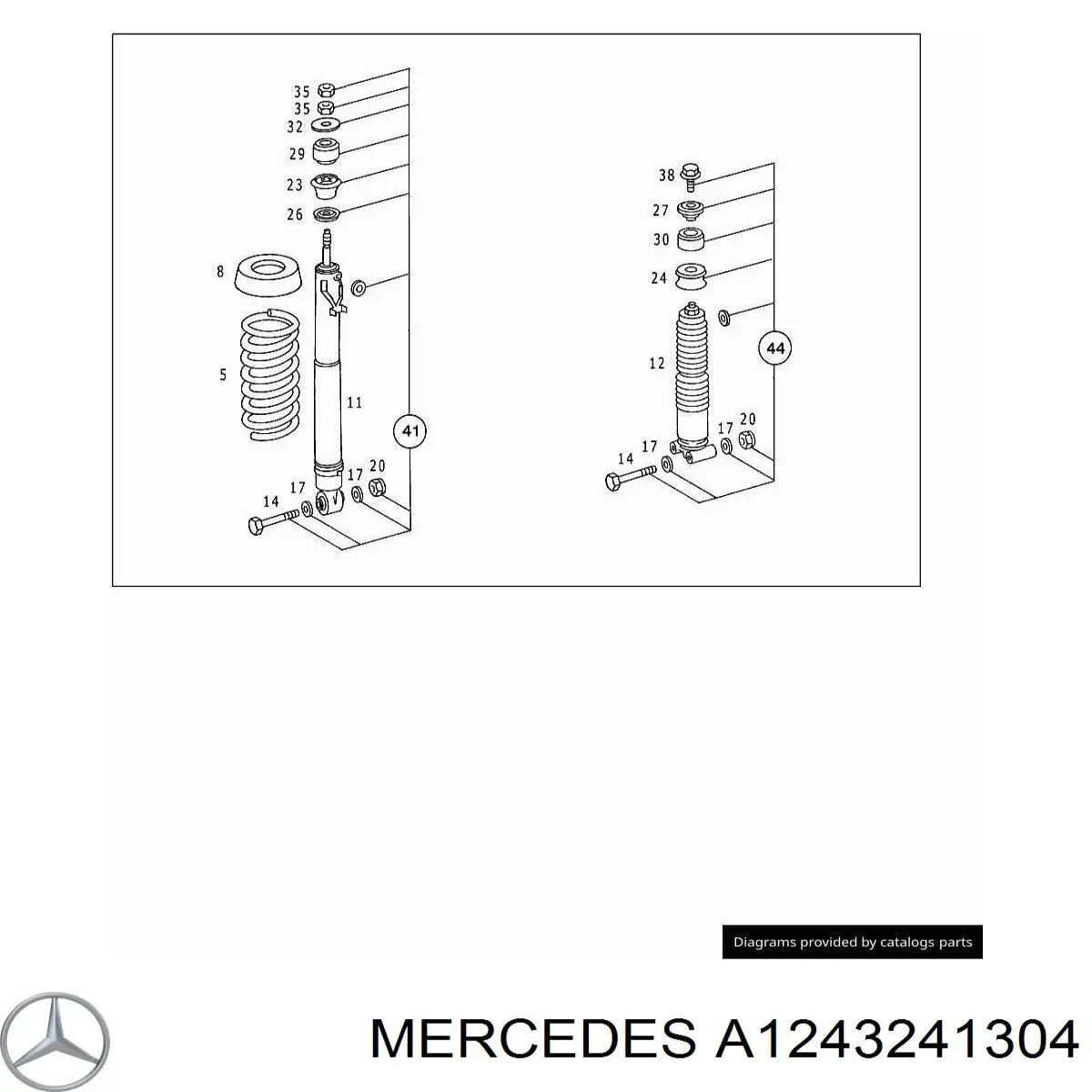 A1243241304 Mercedes mola traseira