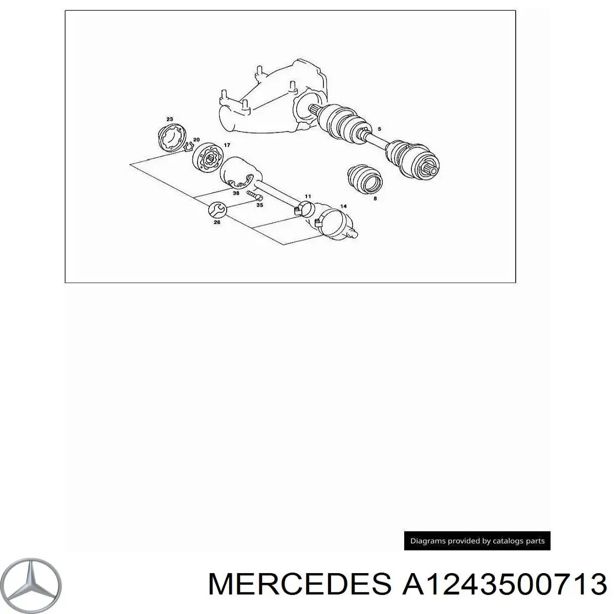 ШРУС внутренний задний A1243500713 Mercedes