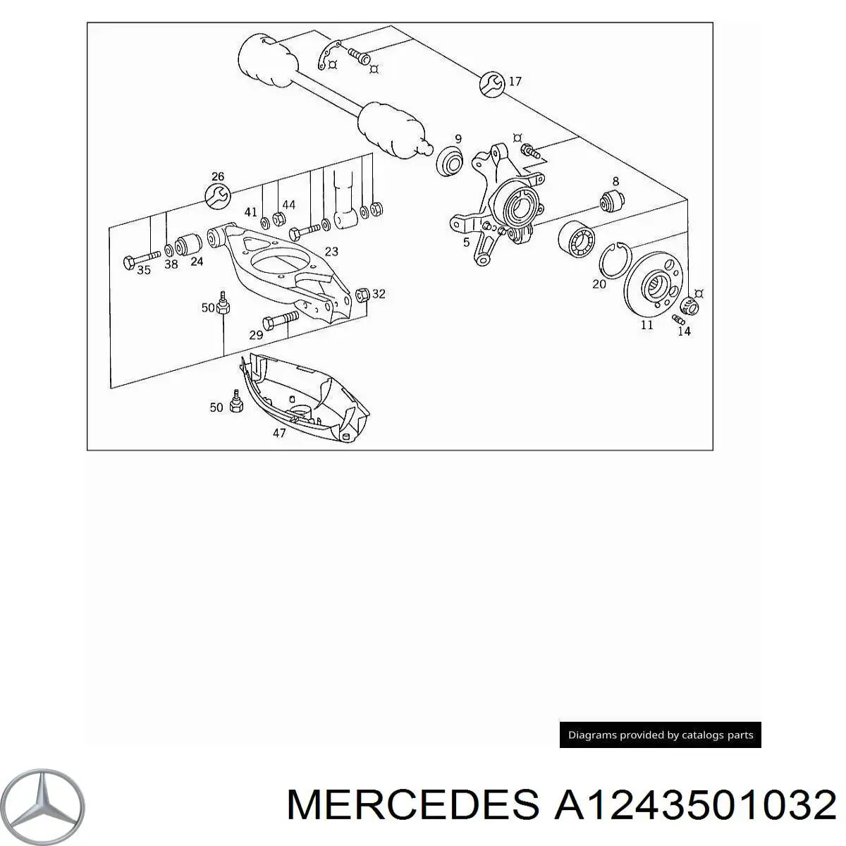 Кулак поворотный левый на Mercedes E (S124)