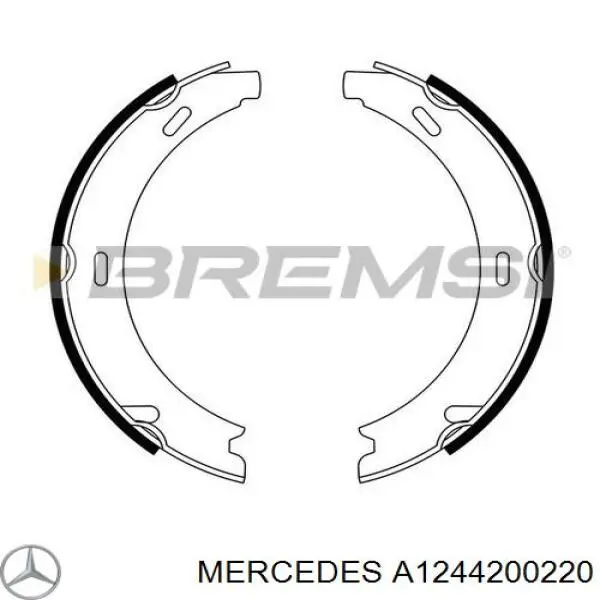 Купить A1244200220 Mercedes Колодки ручника/стояночного тормоза