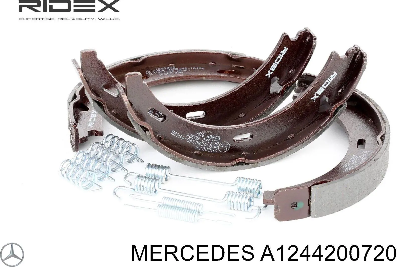 Колодки стояночного тормоза Mercedes A1244200720