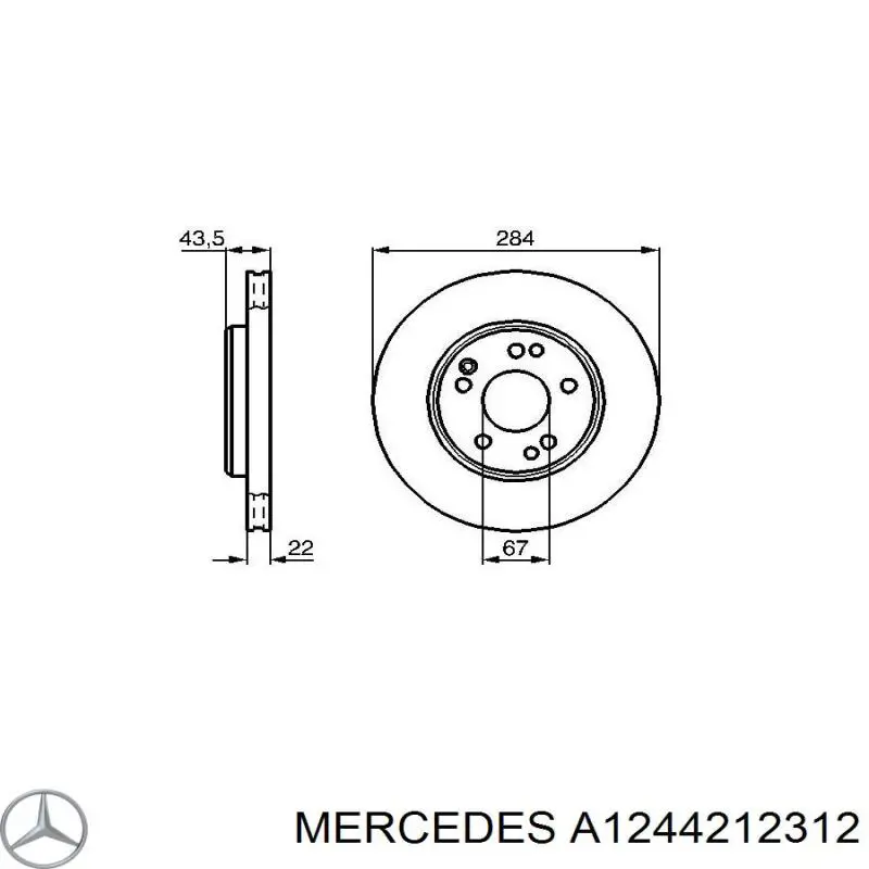 A1244212312 Mercedes диск тормозной передний