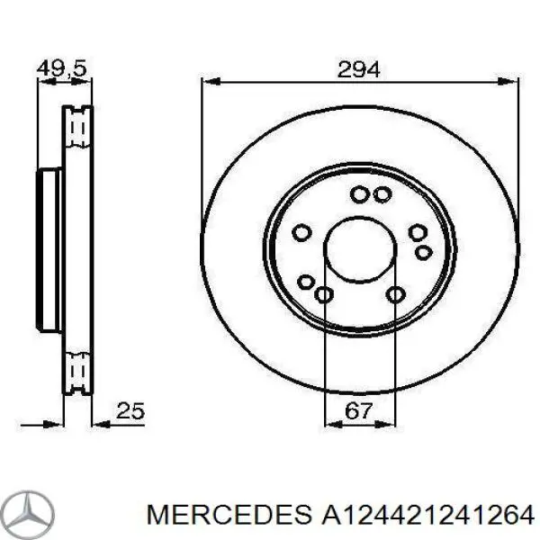 A124421241264 Mercedes диск тормозной передний