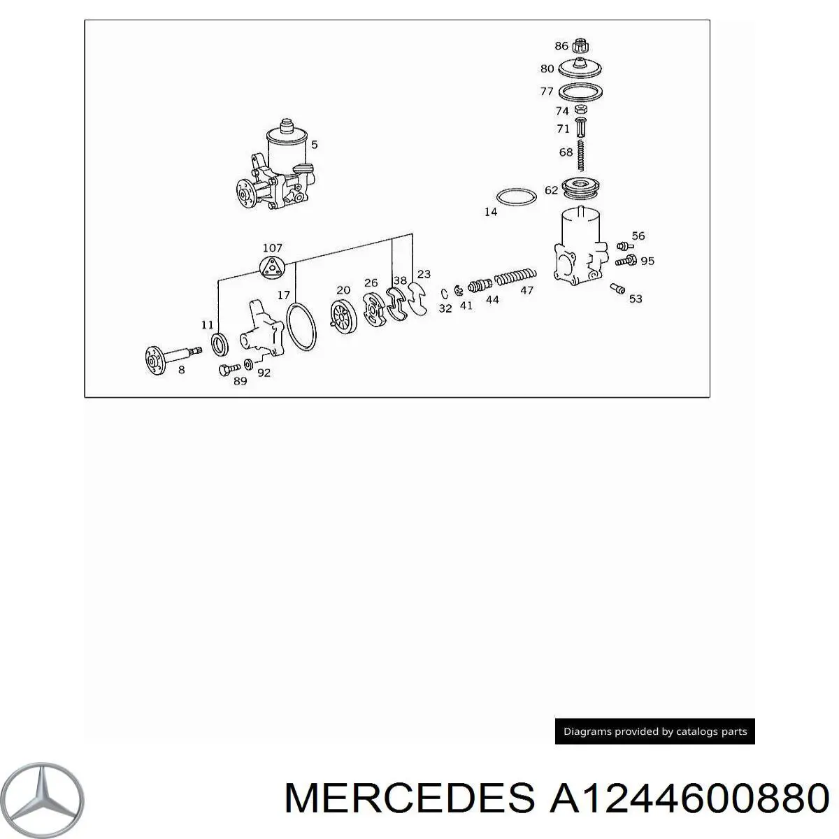 Купить A1244600880 Mercedes Насос рулевого управления