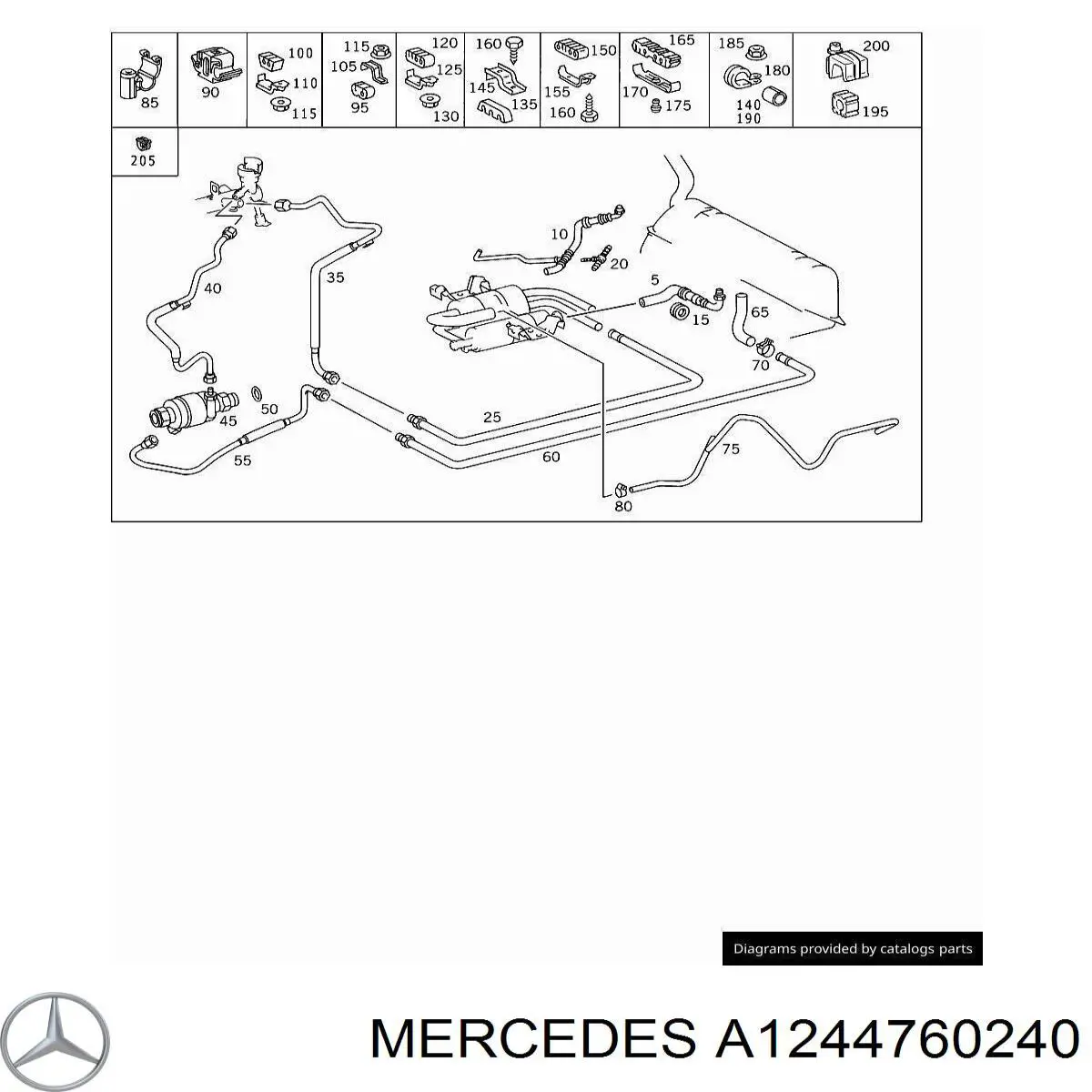 A0009954114 Mercedes Скоба тормозной трубки