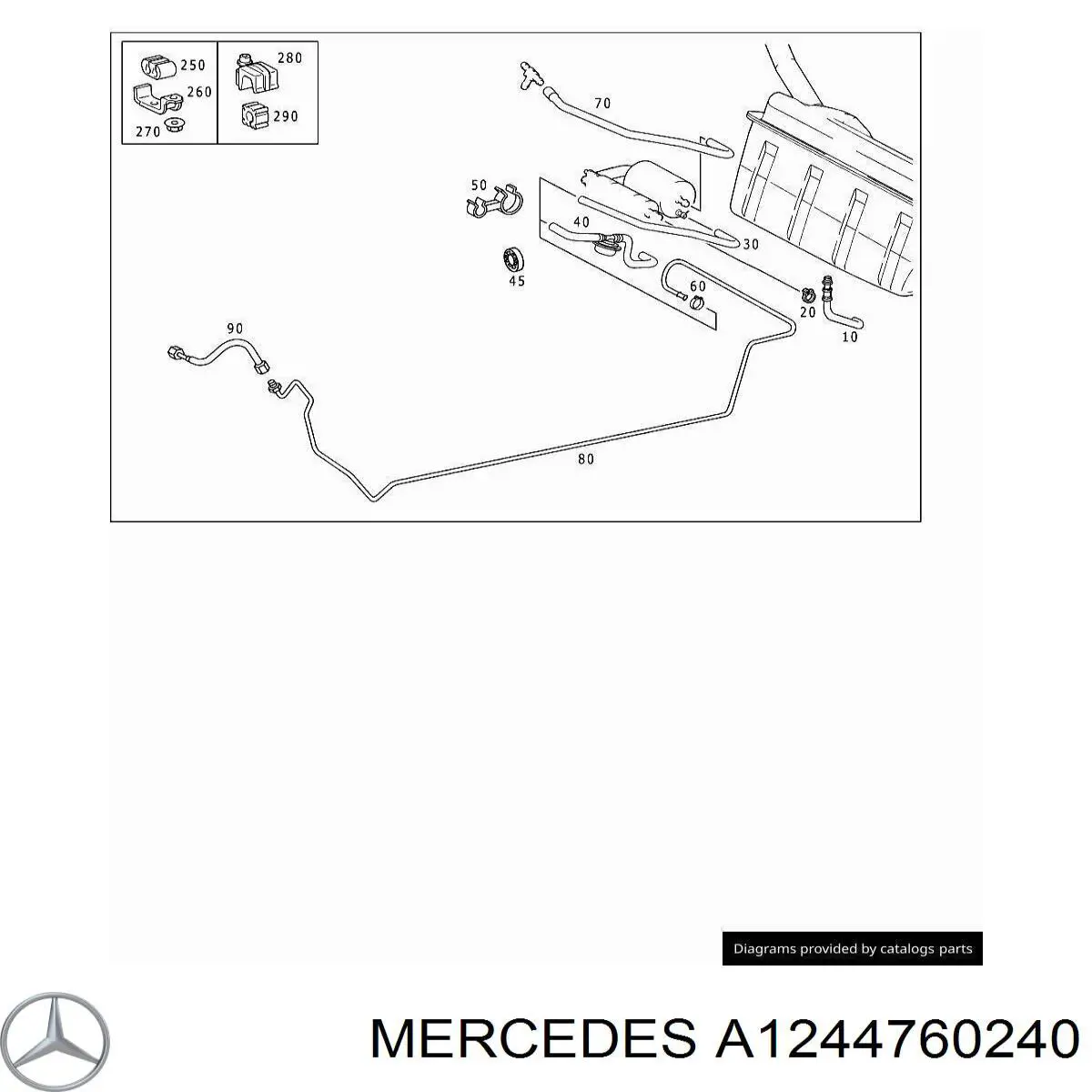 Купить A0009954114 Mercedes Скоба тормозной трубки