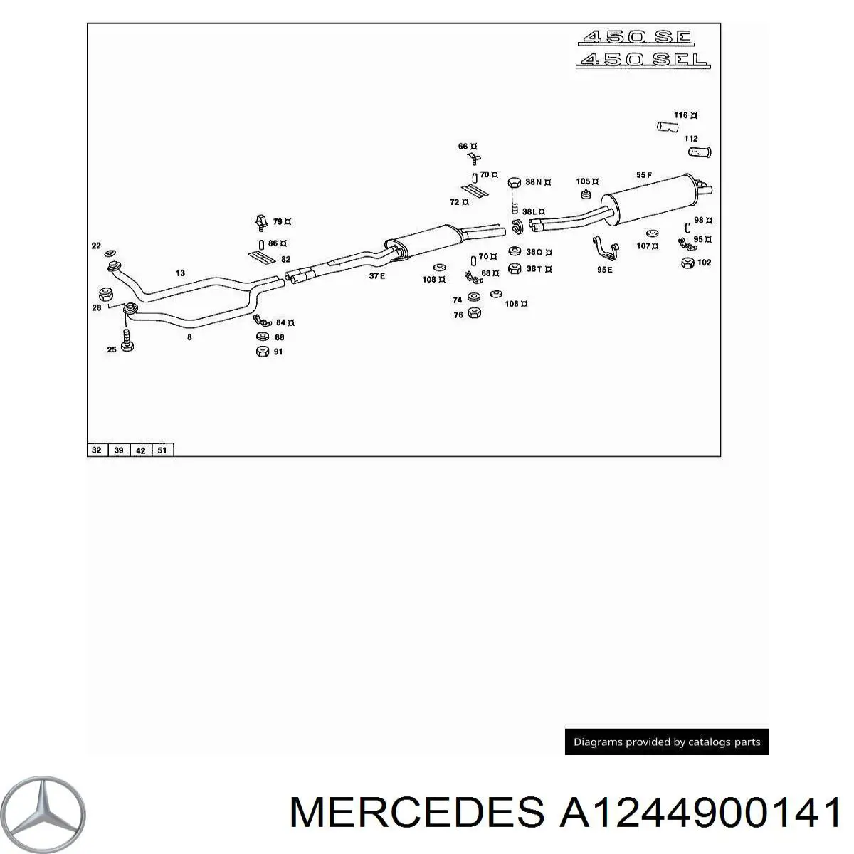Купить A9014900141 Mercedes Монтажные элементы передние выпускной системы