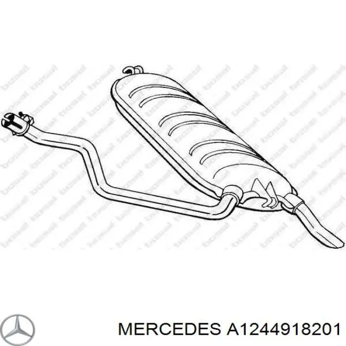 Глушитель, задняя часть Mercedes A1244918201