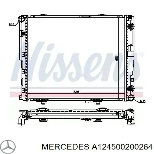 Радиатор A124500200264 Mercedes