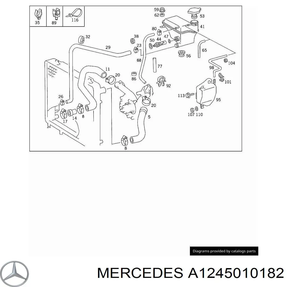 A1245010182 Mercedes шланг (патрубок радиатора охлаждения верхний)
