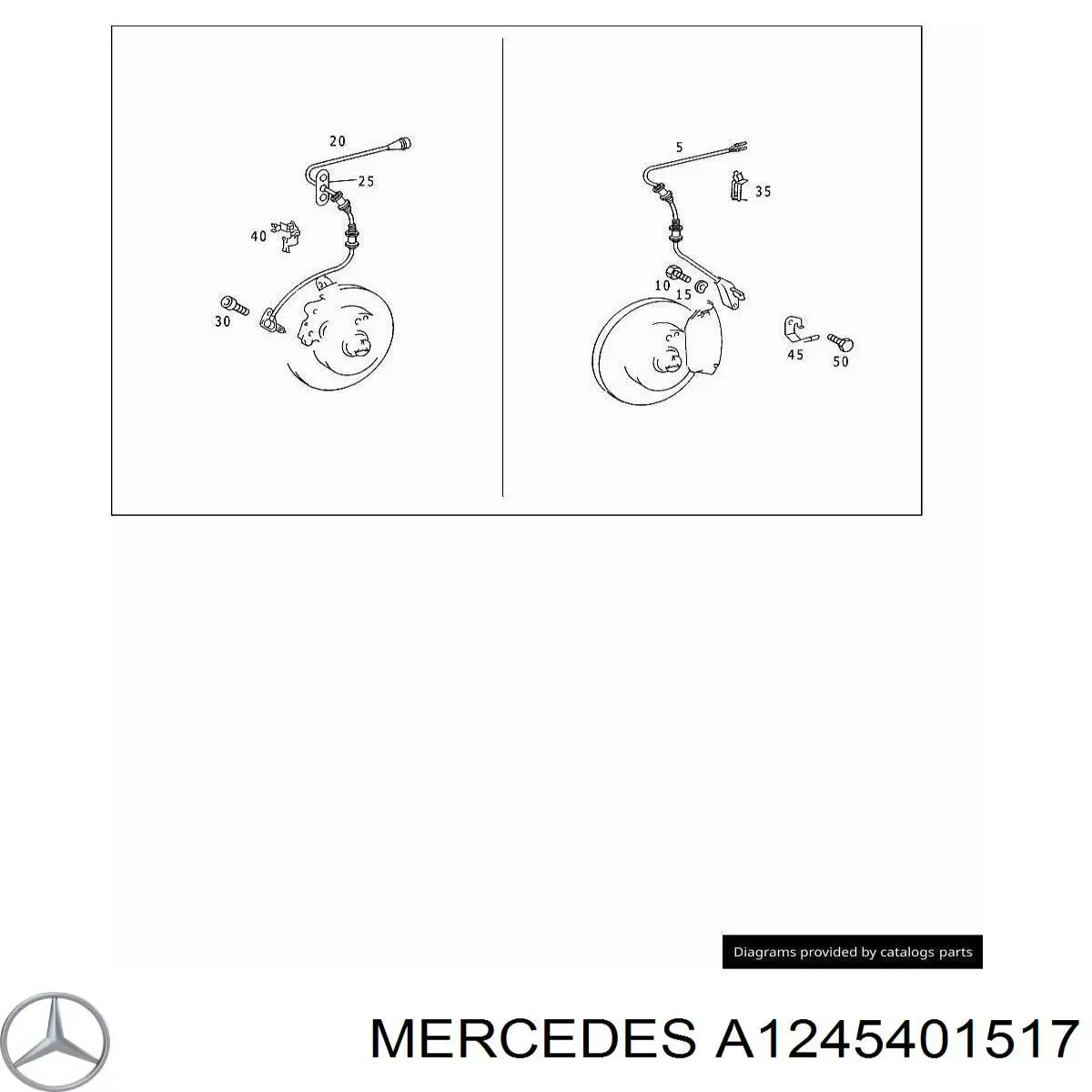 A1245401517 Mercedes sensor abs dianteiro direito