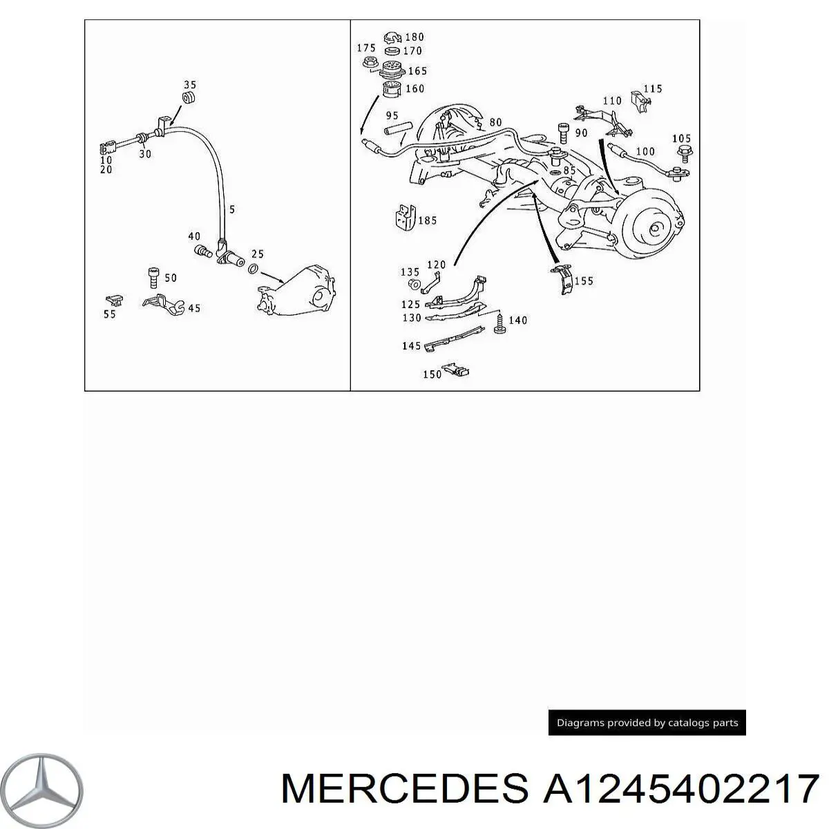 Датчик АБС задний правый на Mercedes E (W124)
