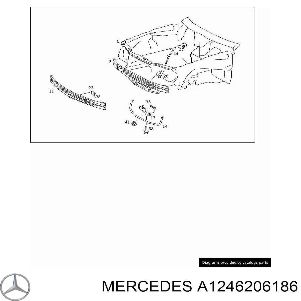 A1246206186 Mercedes суппорт радиатора нижний (монтажная панель крепления фар)