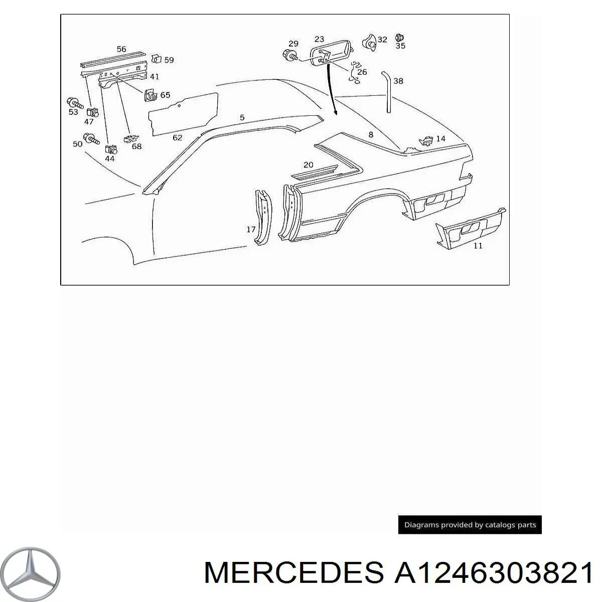 A1246303821 Mercedes крыло заднее правое