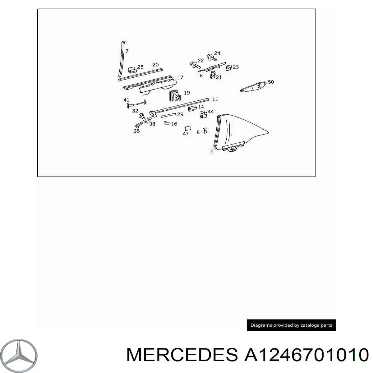 Стекло заднее правое на Mercedes E (C124)