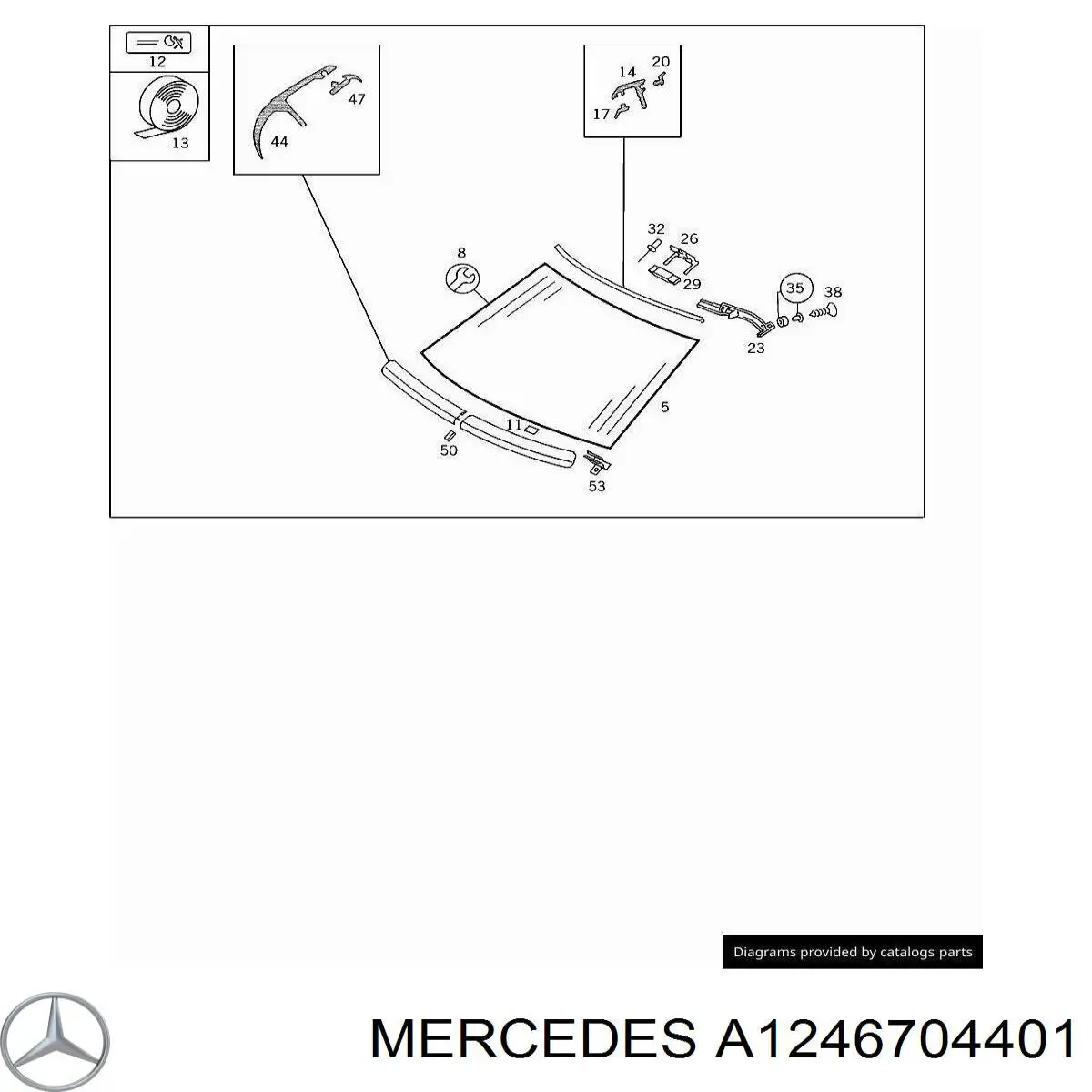 Стекло лобовое Mercedes E купе (C124) (1987 - 1993) цена, от 756.63 USD