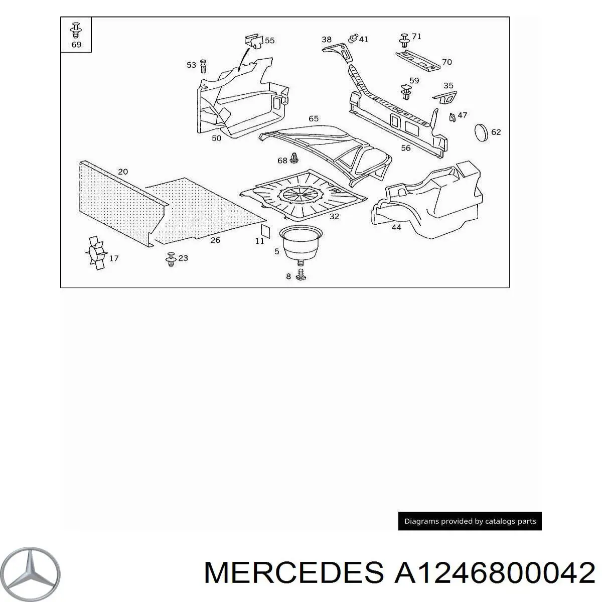 1246800042 Mercedes коврик багажного отсека