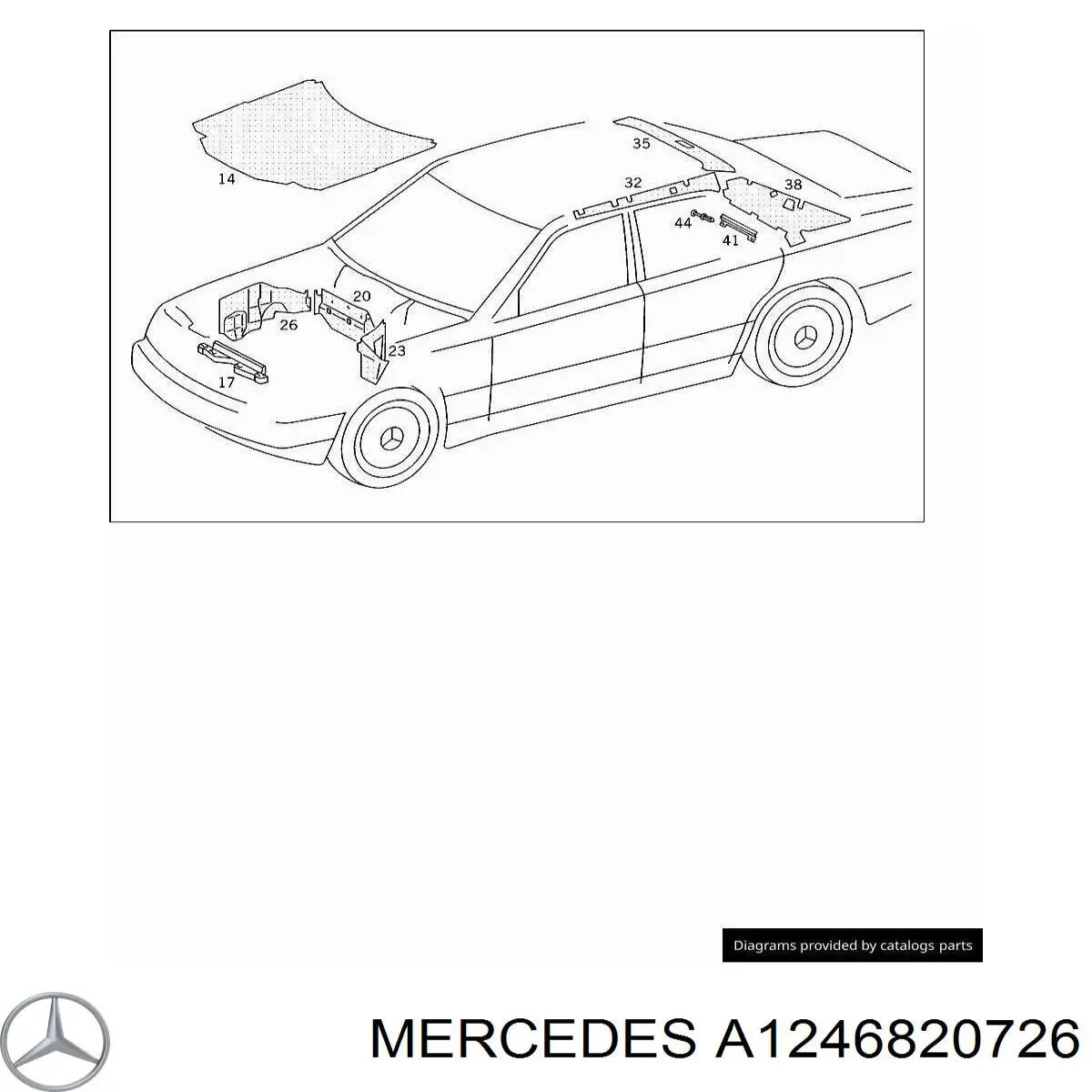 Шумоизоляция капота 1246820726 Mercedes
