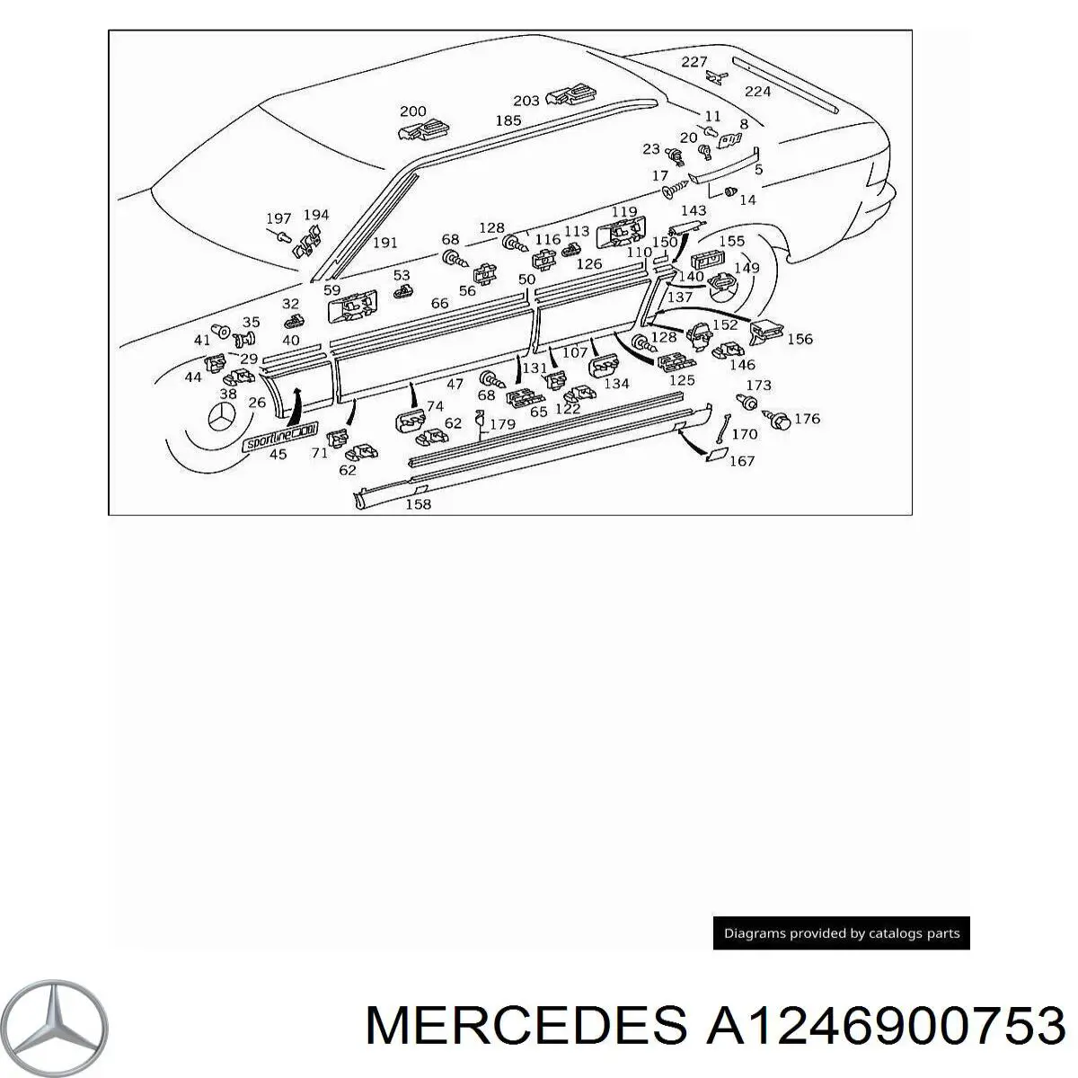 Накладка (молдинг) порога наружная левая Mercedes A1246900753 цена, от 21.54 USD
