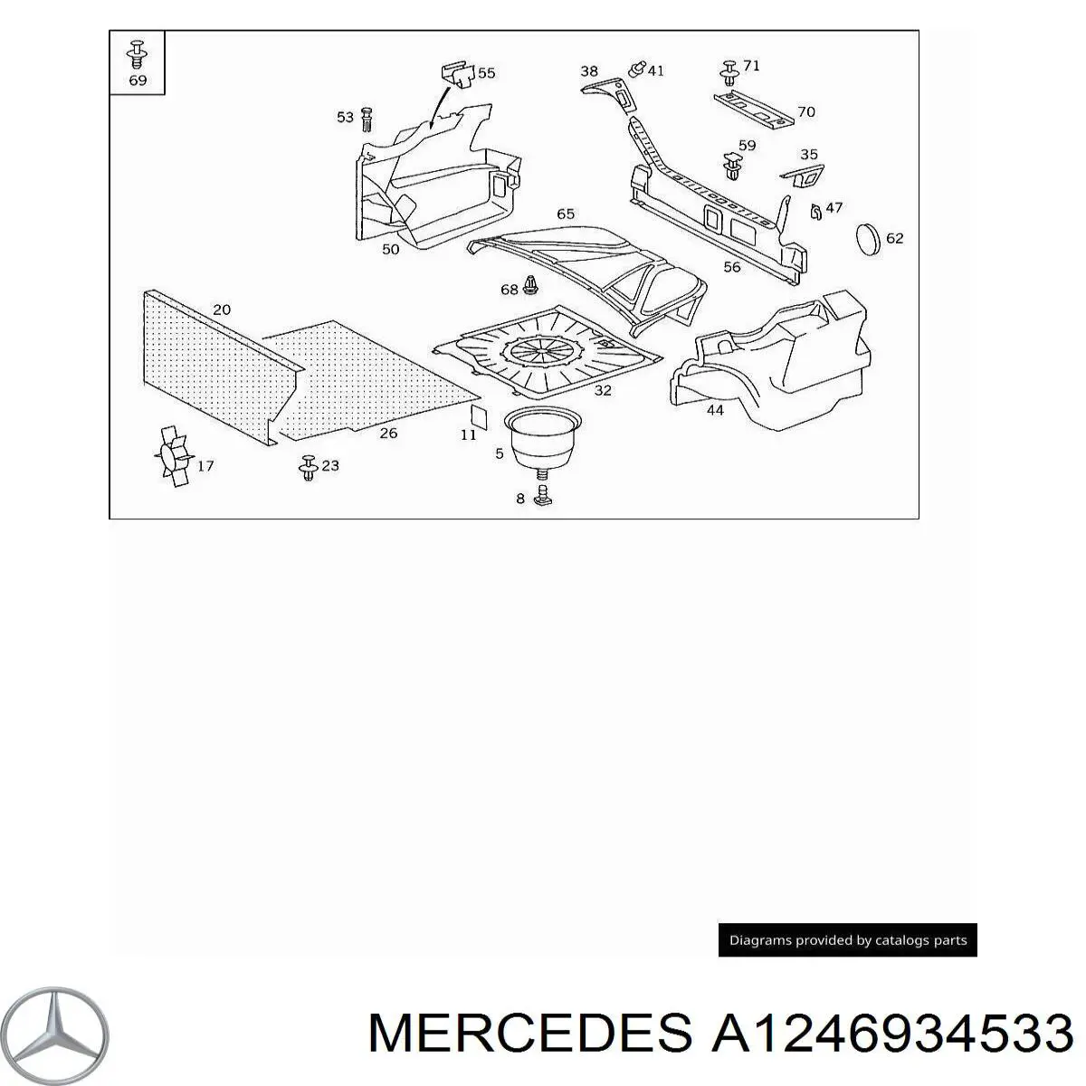Облицовка багажного отсека нижняя Mercedes 1246934533 цена, от 10.13 USD