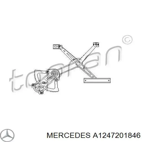 A1247201846 Mercedes mecanismo de acionamento de vidro da porta dianteira direita