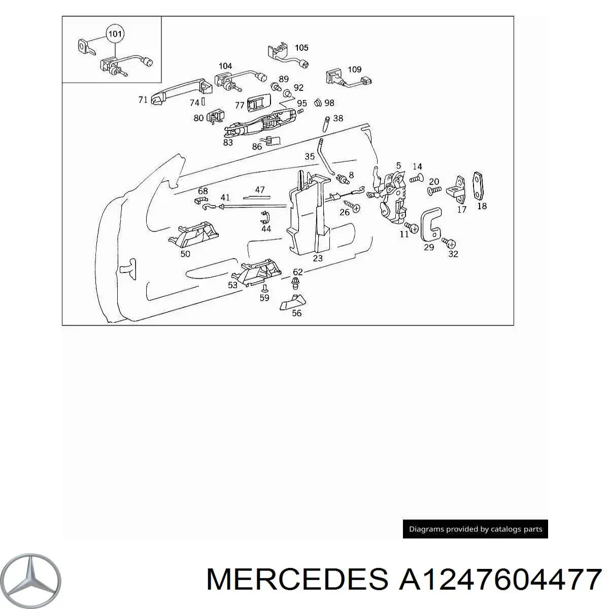  Mercedes A1247604477 цена, от 38.01 USD
