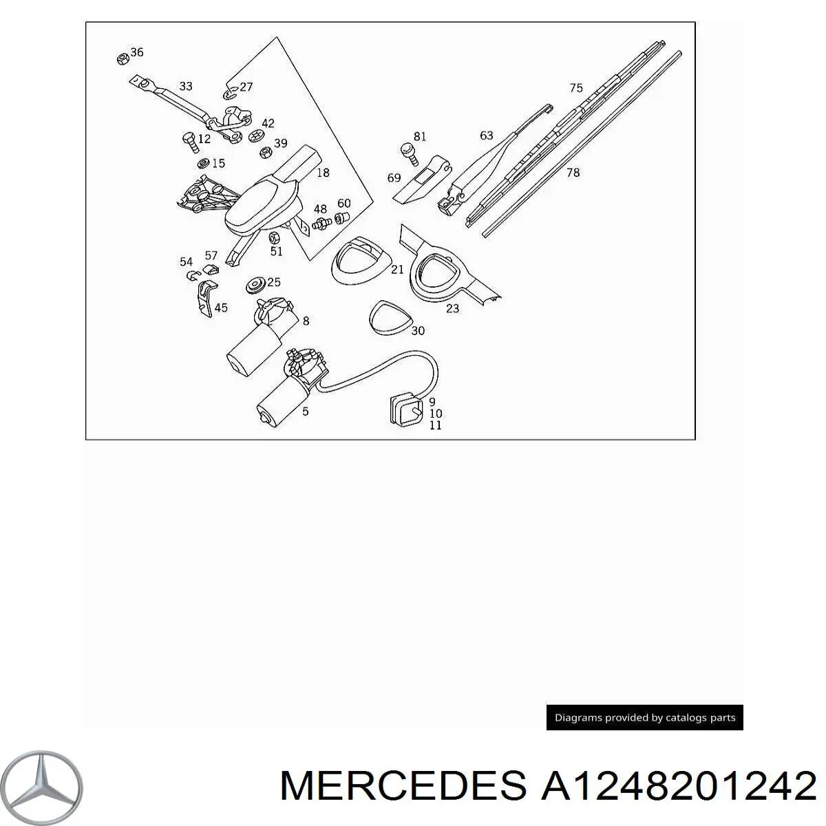 Motor de limpador pára-brisas de vidro traseiro para Mercedes E (S124)