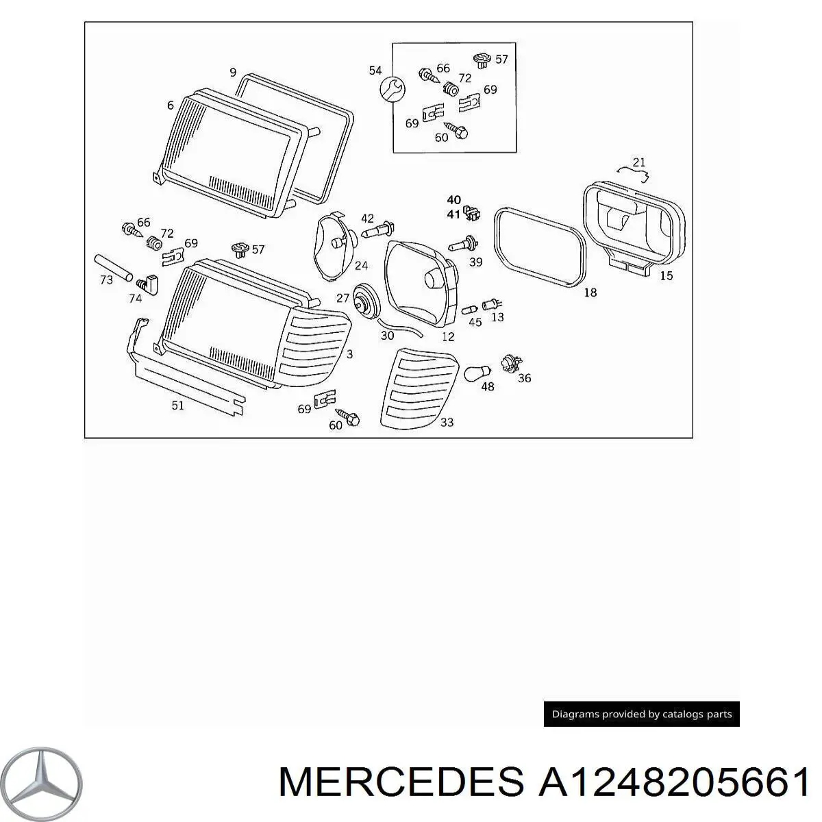 Правая блок фара Mercedes A1248205661 цена, от 804.16 USD