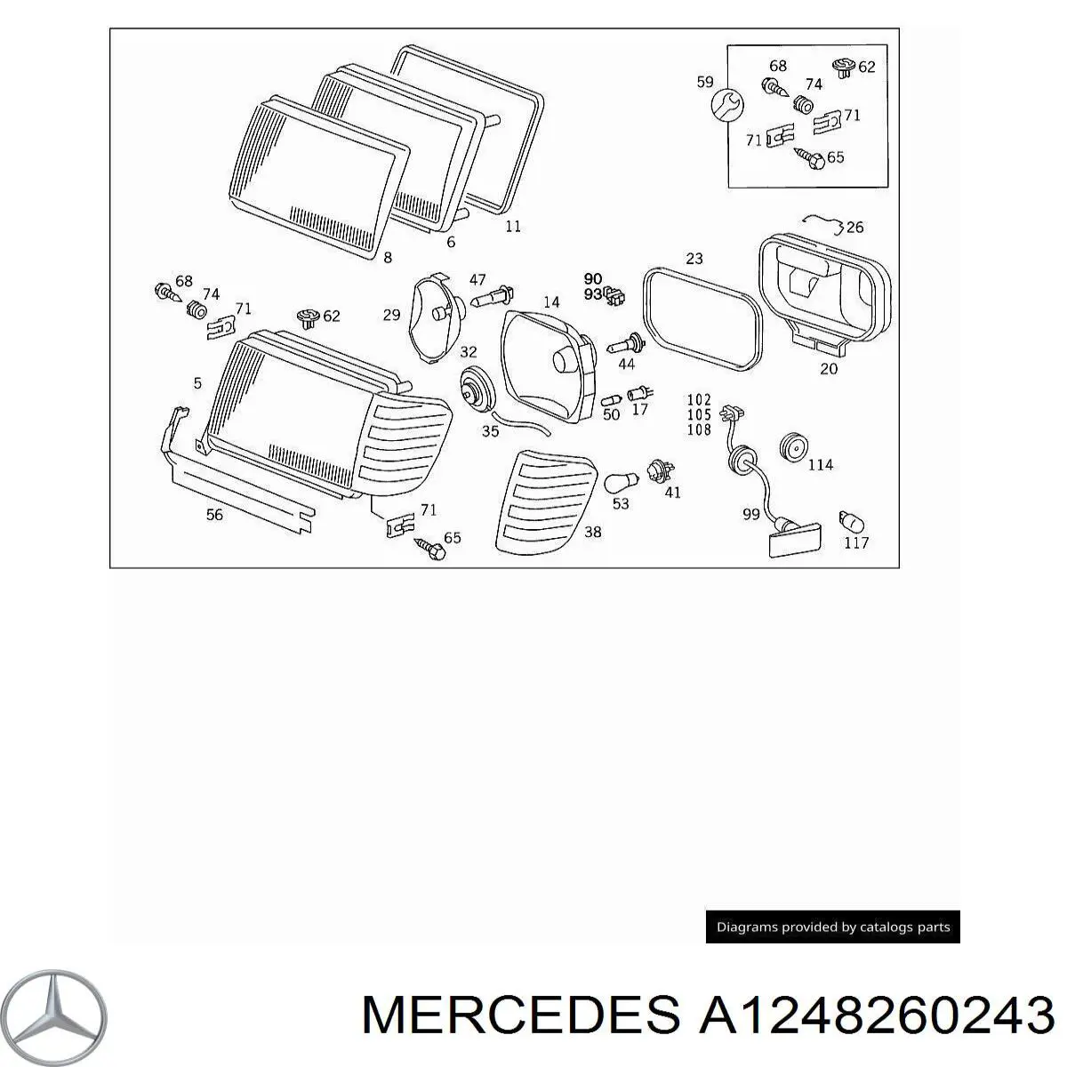 A1248260243 Mercedes Повторитель поворота на крыло