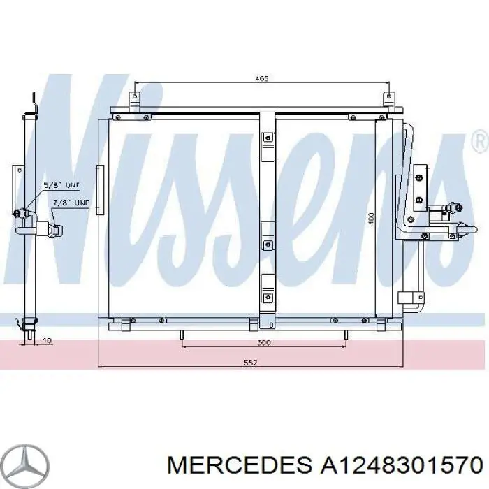 Конденсатор кондиционера Mercedes A1248301570 цена, от 1110.10 USD