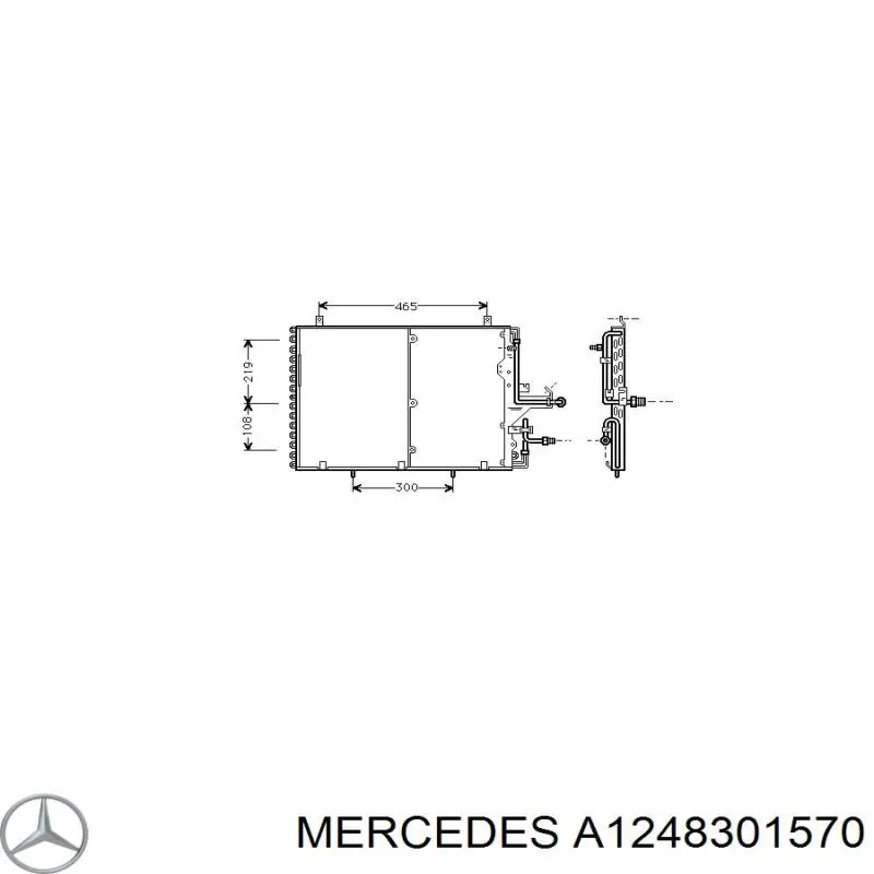 A1248301570 Mercedes radiador de aparelho de ar condicionado