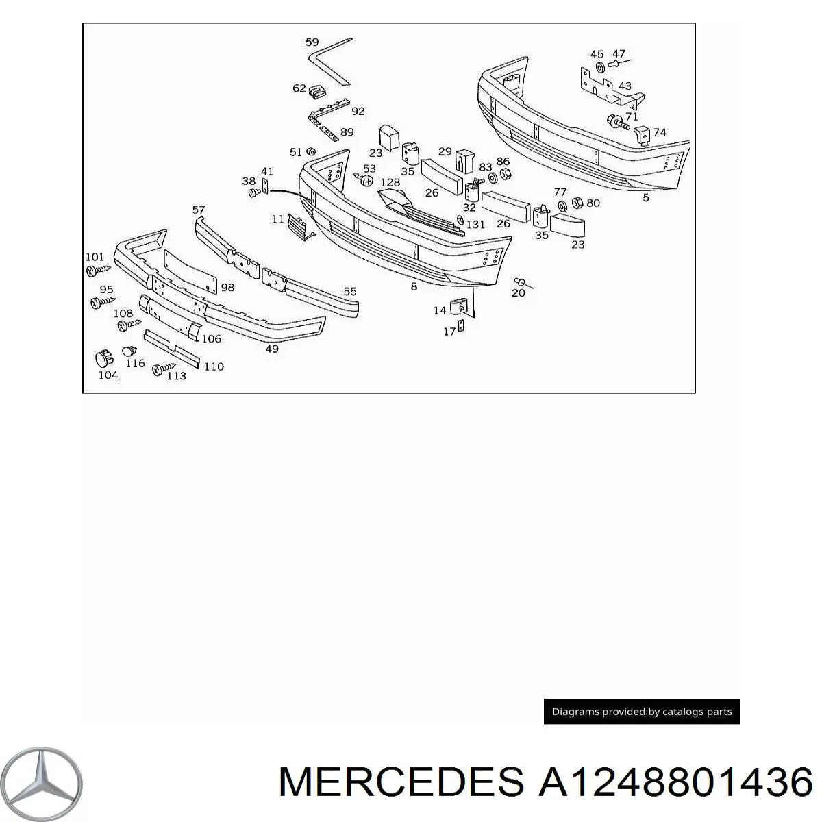 A1248801436 Mercedes накладка бампера переднего правая