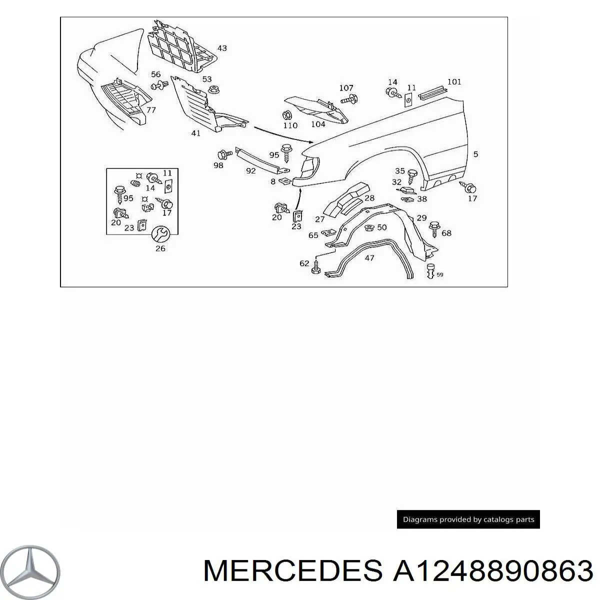  Mercedes A1248890863 цена, от 22.81 USD