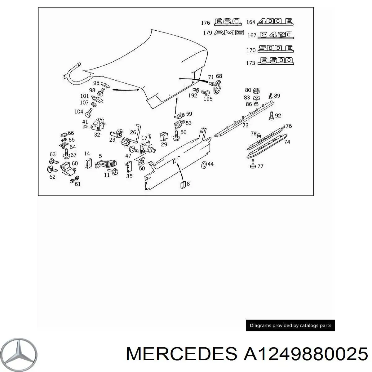 Пистон (клип) крепления молдинга двери Mercedes A1249880025 цена, от 0.75 USD