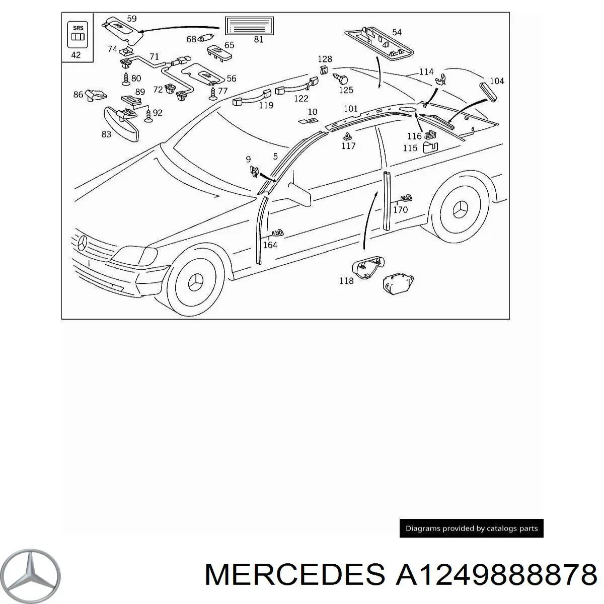  Mercedes A1249888878 цена, от 14.39 USD