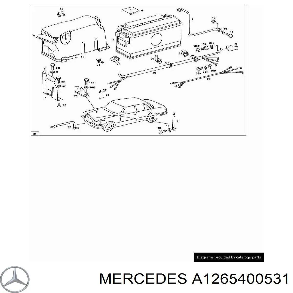 Купить A6385400331 Mercedes Кабель массы аккумулятора (АКБ)
