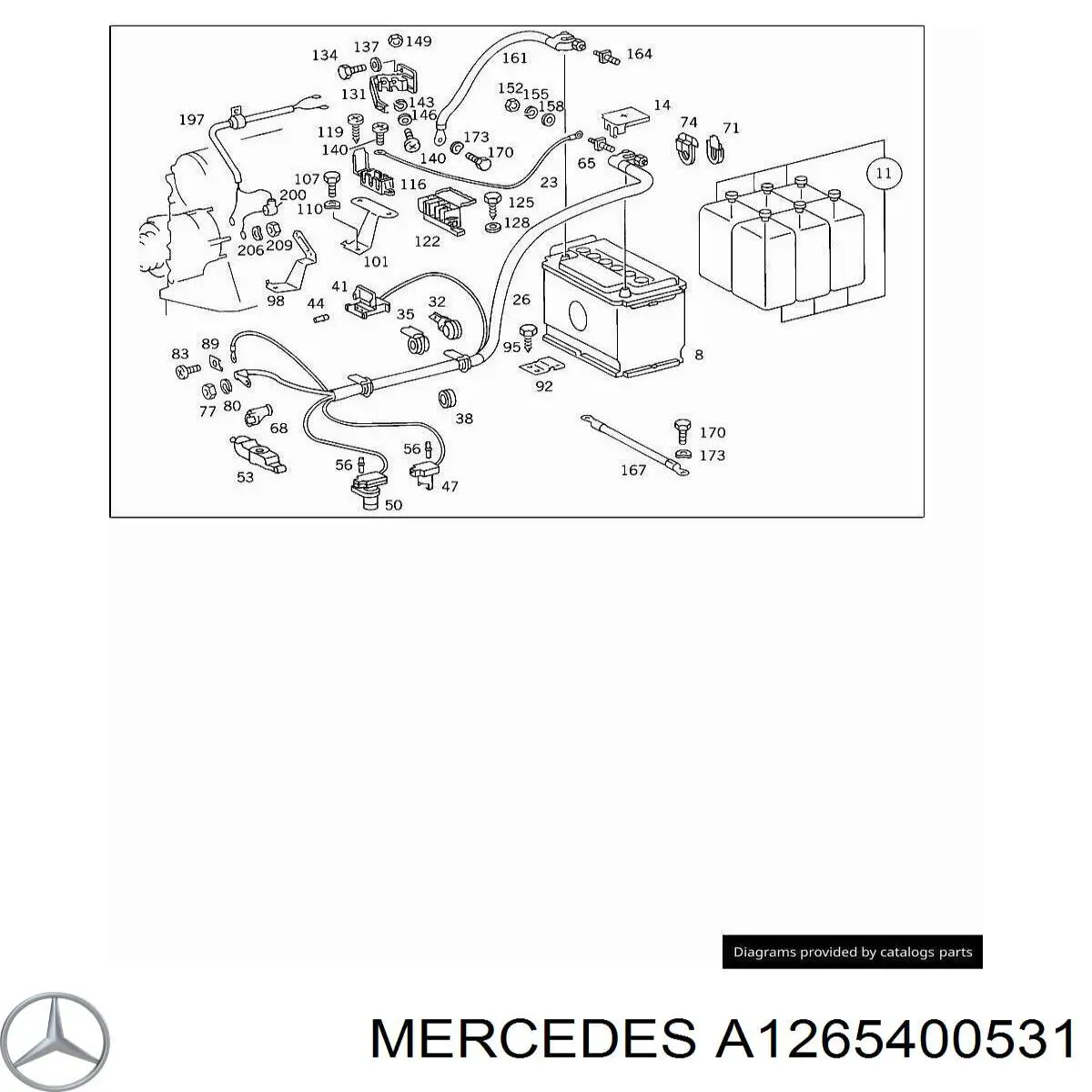 Кабель массы аккумулятора (АКБ) A6385400331 Mercedes